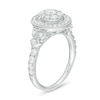 1 CT. T.W. Oval Composite Diamond Vintage-Style Engagement Ring in 10K White Gold