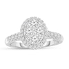 Thumbnail Image 1 of 1/2 CT. T.W. Oval Composite Diamond Frame Engagement Ring in 10K White Gold