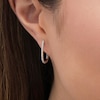 Thumbnail Image 2 of 1/4 CT. T.W. Diamond U-Hoop Earrings in Sterling Silver
