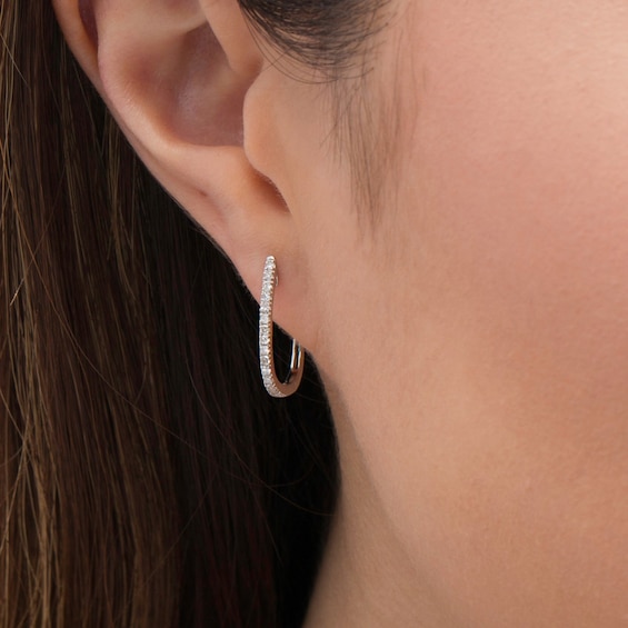 1/4 CT. T.w. Diamond U-Hoop Earrings in Sterling Silver