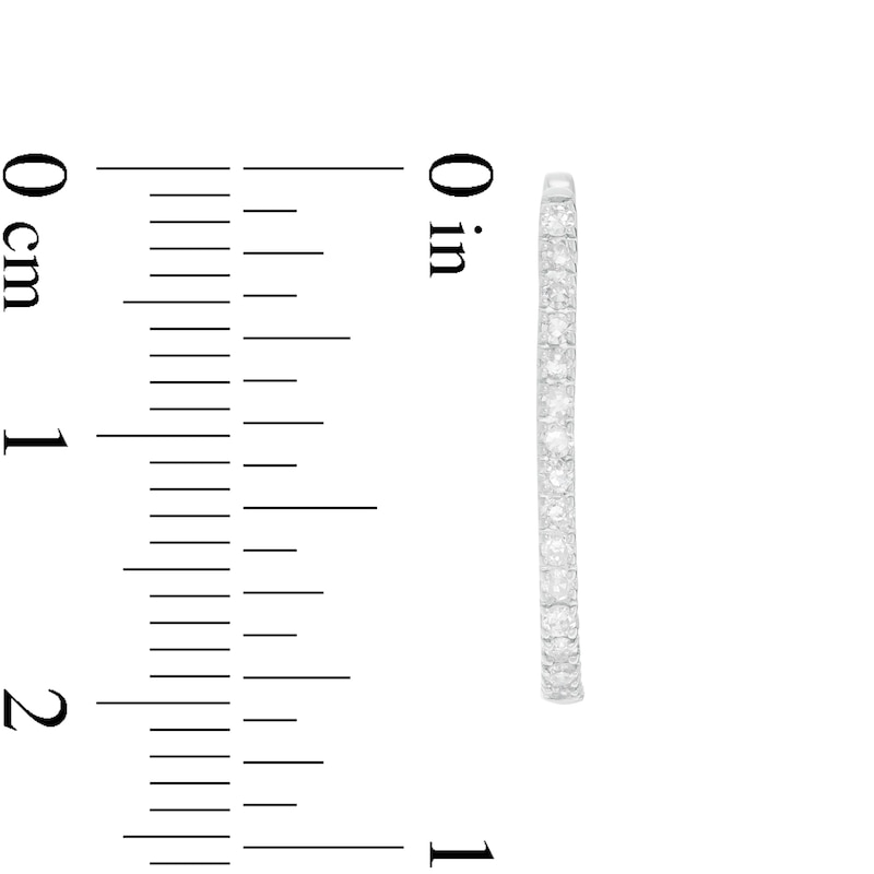 Main Image 3 of 1/4 CT. T.W. Diamond U-Hoop Earrings in Sterling Silver