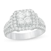 Thumbnail Image 0 of 1-1/2 CT. T.W. Quad Diamond Cushion Frame Collar Engagement Ring in 14K White Gold