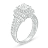 Thumbnail Image 2 of 1-1/2 CT. T.W. Quad Diamond Cushion Frame Collar Engagement Ring in 14K White Gold