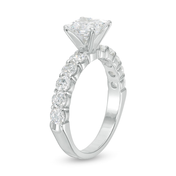 2 CT. T.w. Princess-Cut Diamond Engagement Ring in 14K White Gold