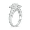 Thumbnail Image 3 of 1-3/4 CT. T.W. Certified Emerald-Cut Diamond Double Frame Engagement Ring in 14K White Gold (I/SI2)