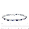 Thumbnail Image 3 of Oval Lab-Created Blue Sapphire and 1/4 CT. T.W. Diamond Double Infinity Bracelet in Sterling Silver - 7.25"