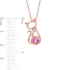 Thumbnail Image 2 of 5.0mm Lab-Created Pink and White Sapphire Collar Cat Outline Pendant in Sterling Silver with 14K Rose Gold Plate
