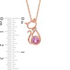 Thumbnail Image 2 of 5.0mm Lab-Created Pink and White Sapphire Collar Cat Outline Pendant in Sterling Silver with 14K Rose Gold Plate