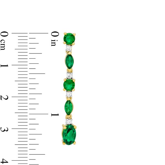 Multi-Shape Lab-Created Emerald and White S
