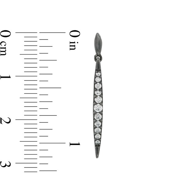 1/3 CT. T.w. Diamond Elongated Marquise Bar Drop Earrings in Sterling Silver with Black Rhodium