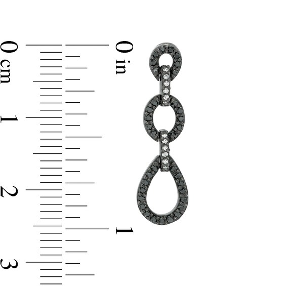 3/8 CT. T.W. Enhanced Black and White Diamond Triple Drop Earrings in Sterling Silver with Black Rhodium 3/8 CT. T.W. Enhanced Black and White Diamond Triple Drop Earrings in Sterling Silver with Black Rhodium