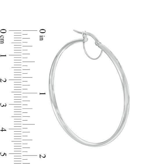 Made in Italy 40.0mm Tube Hoop Earrings in 10K Gold