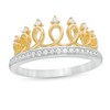 Thumbnail Image 0 of 1/5 CT. T.W. Diamond Crown Ring in Sterling Silver with 18K Gold Plate