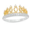 Thumbnail Image 0 of 1/5 CT. T.W. Diamond Crown Ring in Sterling Silver with 18K Gold Plate