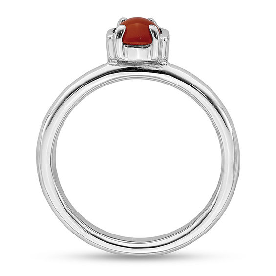Stackable Expressionsâ¢ 5.0mm Carnelian Ring in Sterling Silver