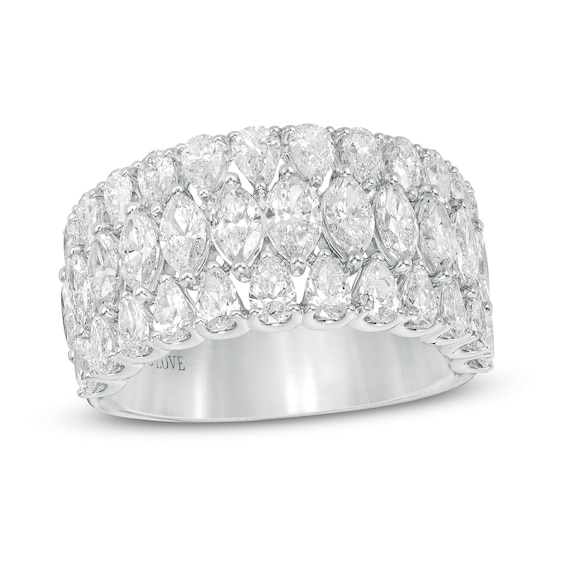 Vera Wang Love Collection 3 CT. T.w. Certified Diamond Multi-Row Band in 14K White Gold (I/Si2)