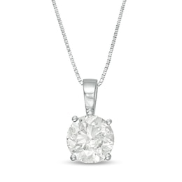 1 CT. Diamond Solitaire Pendant in 14K White Gold (J/I3)