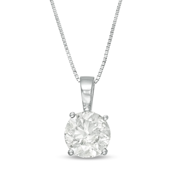 1 CT. Diamond Solitaire Pendant in 14K White Gold (J/I3)