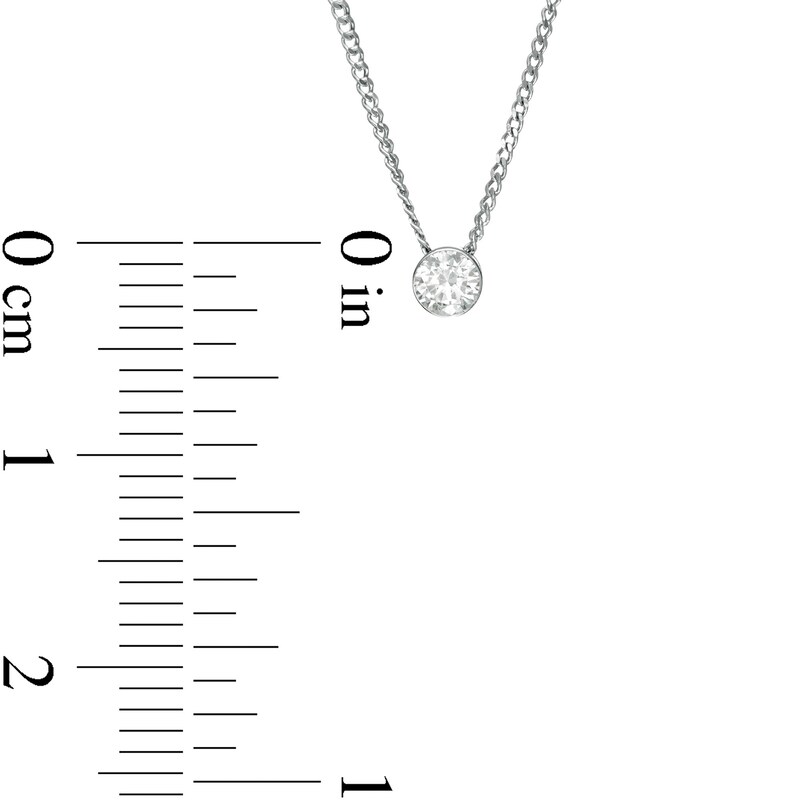 Main Image 3 of 1/10 CT. Diamond Solitaire Pendant in 14K White Gold