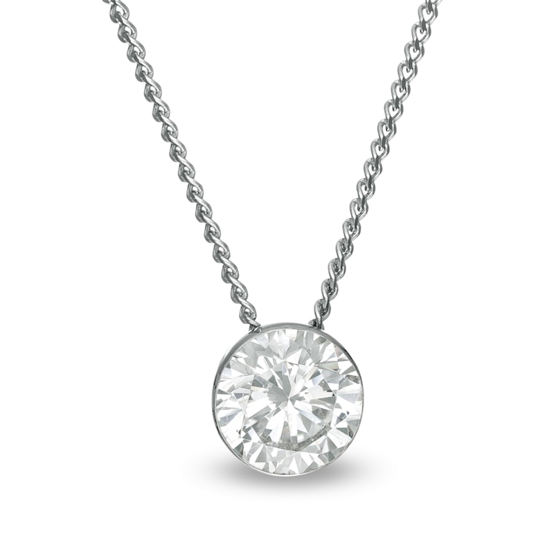 Main Image 1 of 3/8 CT. Diamond Solitaire Pendant in 14K White Gold