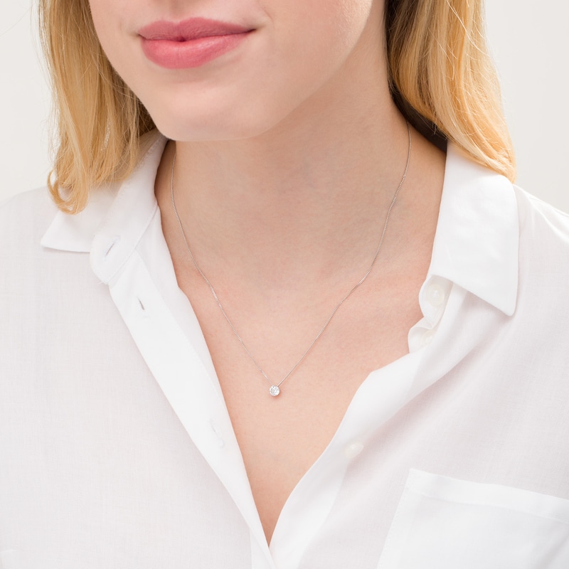 Main Image 2 of 3/8 CT. Diamond Solitaire Pendant in 14K White Gold