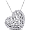 Thumbnail Image 1 of 2 CT. T.W. Diamond Scattered Tilted Heart Pendant in 14K White Gold (H/SI2)