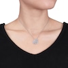 Thumbnail Image 2 of 2 CT. T.W. Diamond Scattered Tilted Heart Pendant in 14K White Gold (H/SI2)