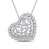 Thumbnail Image 0 of 3 CT. T.W. Diamond Scattered Tilted Heart Pendant in 14K White Gold (H/SI2)