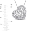 Thumbnail Image 2 of 3 CT. T.W. Diamond Scattered Tilted Heart Pendant in 14K White Gold (H/SI2)