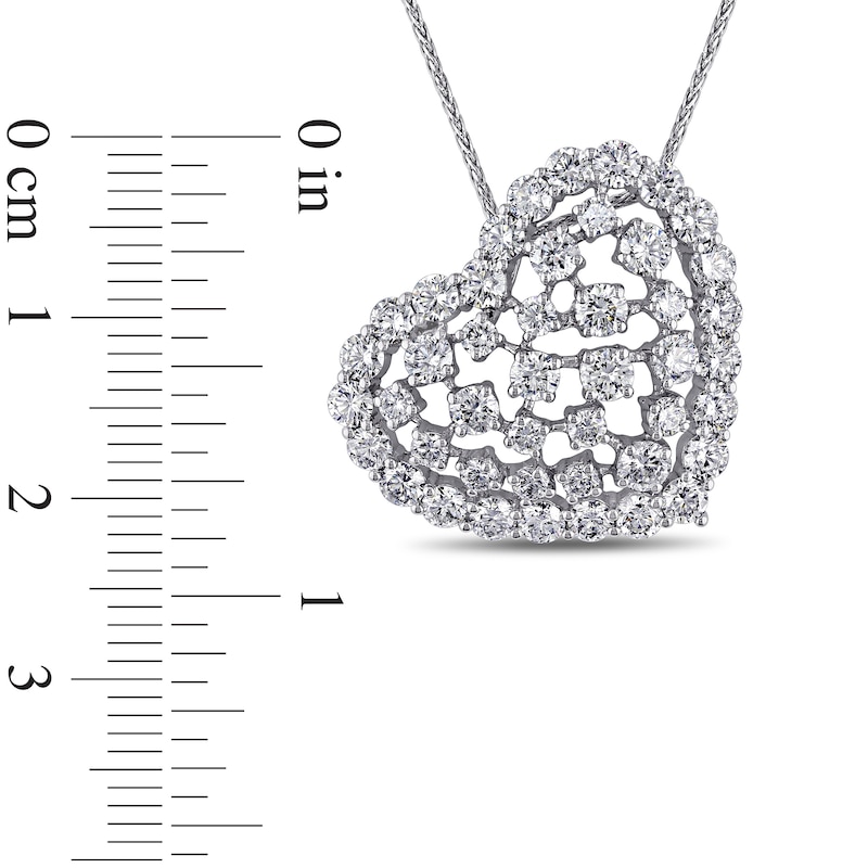 3 CT. T.W. Diamond Scattered Tilted Heart Pendant in 14K White Gold (H/SI2)