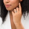 Thumbnail Image 2 of Emerald-Cut Emerald and 1/6 CT. T.W. Diamond Frame Collar Ring in 14K White Gold