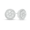 Thumbnail Image 1 of Composite Diamond Accent Bead Frame Stud Earrings in Sterling Silver