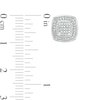 Thumbnail Image 3 of Diamond Accent Beaded Cushion Frame Stud Earrings in Sterling Silver