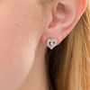 Thumbnail Image 2 of Diamond Accent Beaded Heart Stud Earrings in Sterling Silver
