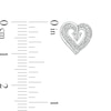 Thumbnail Image 3 of Diamond Accent Beaded Heart Stud Earrings in Sterling Silver