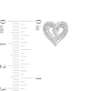 Thumbnail Image 3 of Diamond Accent Beaded Ribbon Heart Stud Earrings in Sterling Silver
