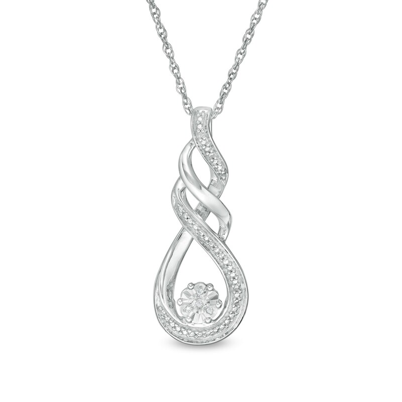 Main Image 1 of Diamond Accent Cascading Loop Pendant in Sterling Silver