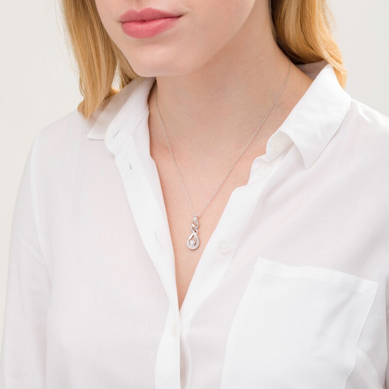 Main Image 2 of Diamond Accent Cascading Loop Pendant in Sterling Silver