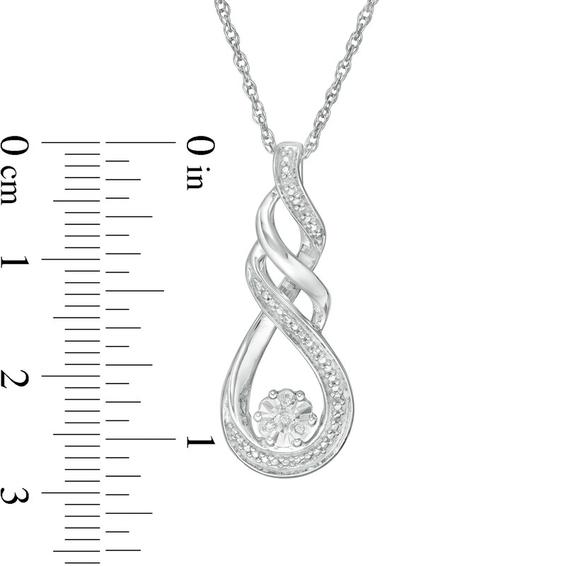 Main Image 3 of Diamond Accent Cascading Loop Pendant in Sterling Silver