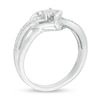 Thumbnail Image 3 of Diamond Accent Ribbon Heart Crossover Ring in Sterling Silver