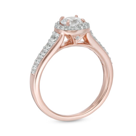 1 CT. T.w. Diamond Frame Engagement Ring in 14K Rose Gold