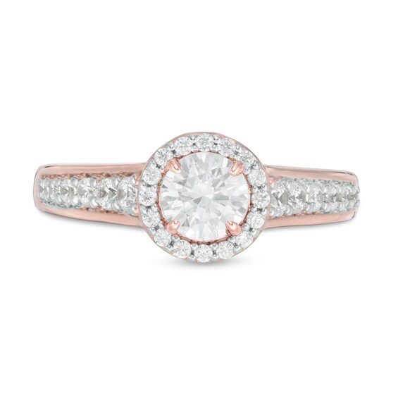 1 CT. T.w. Diamond Frame Engagement Ring in 14K Rose Gold
