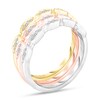 1/3 CT. T.W. Marquise Composite Diamond Three Piece Stackable Ring Set in Sterling Silver with 18K Two-Tone Gold Plate