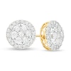 Thumbnail Image 1 of 1 CT. T.W. Multi-Diamond Frame Stud Earrings in 10K Gold