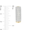 Thumbnail Image 3 of 1-1/5 CT. T.W. Diamond Multi-Row Hoop Earrings in 10K Gold
