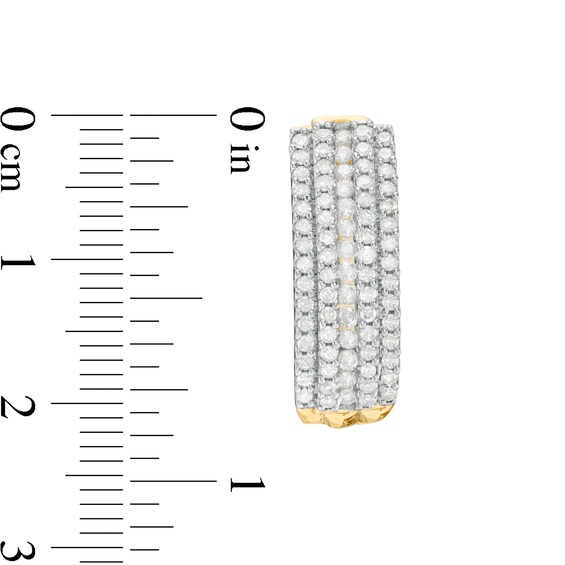 1-1/5 CT. T.w. Diamond Multi-Row Hoop Earrings in 10K Gold