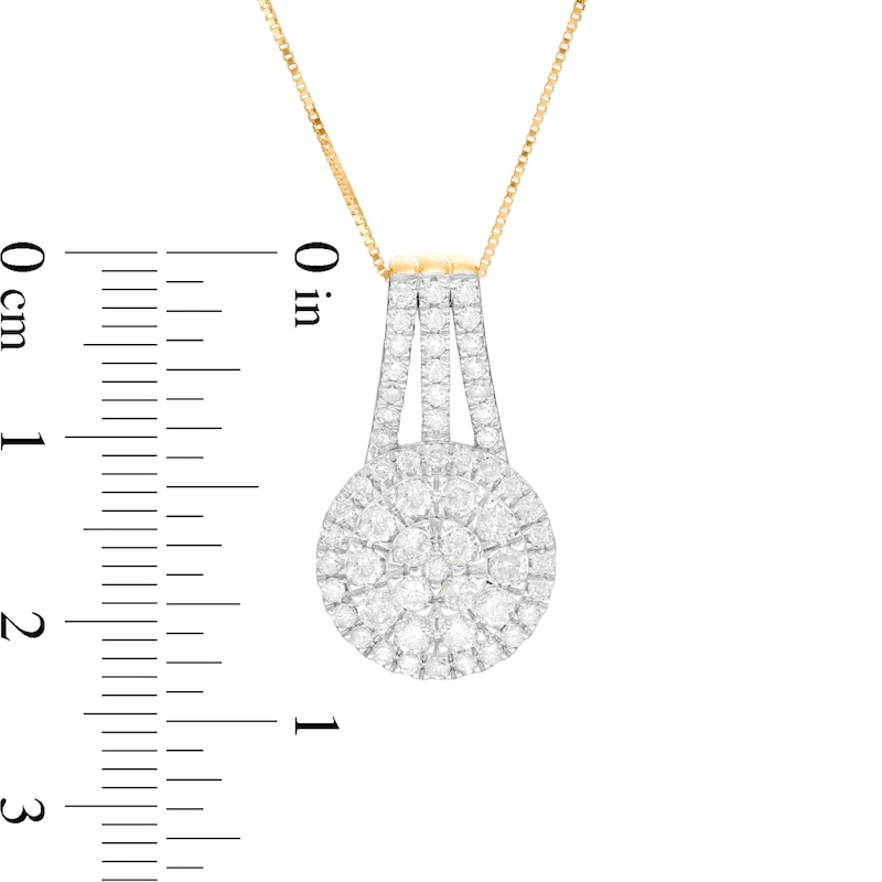 Main Image 3 of 1 CT. T.W. Multi-Diamond Pendant in 10K Gold