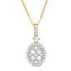 Thumbnail Image 1 of 3/4 CT. T.W. Oval Composite Diamond Frame Pendant in 10K Gold