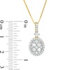 Thumbnail Image 3 of 3/4 CT. T.W. Oval Composite Diamond Frame Pendant in 10K Gold