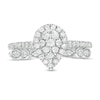 1/2 CT. T.W. Composite Pear-Shaped Diamond Art Deco Bridal Set in 10K White Gold